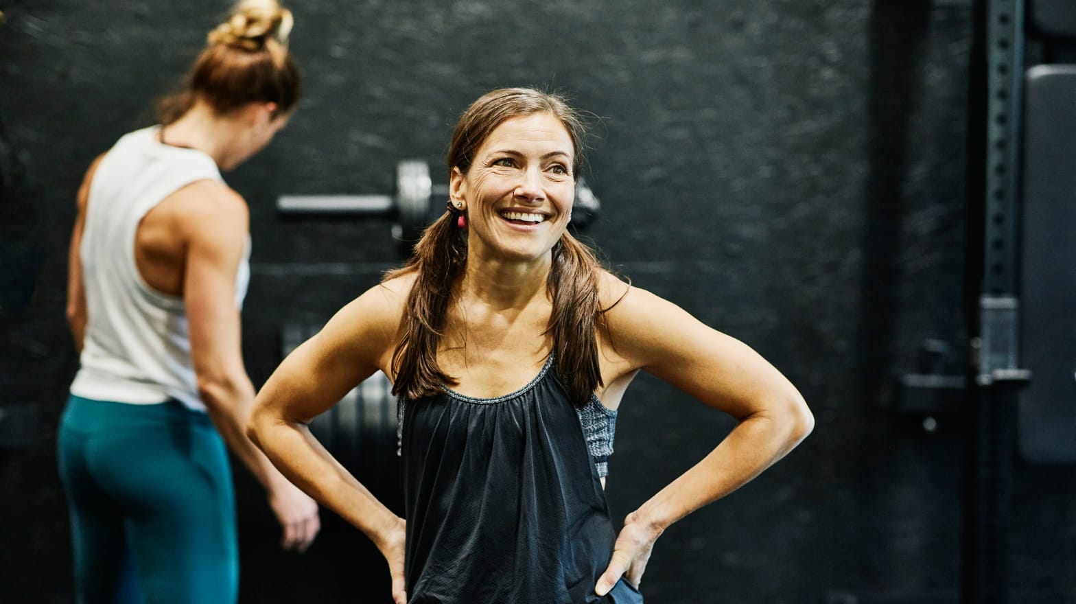 woman resting while working out